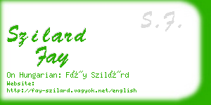 szilard fay business card